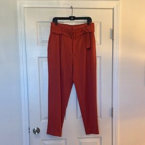 Women's Orange Belted Trousers